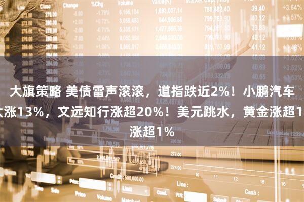 大旗策略 美债雷声滚滚，道指跌近2%！小鹏汽车大涨13%，文远知行涨超20%！美元跳水，黄金涨超1%
