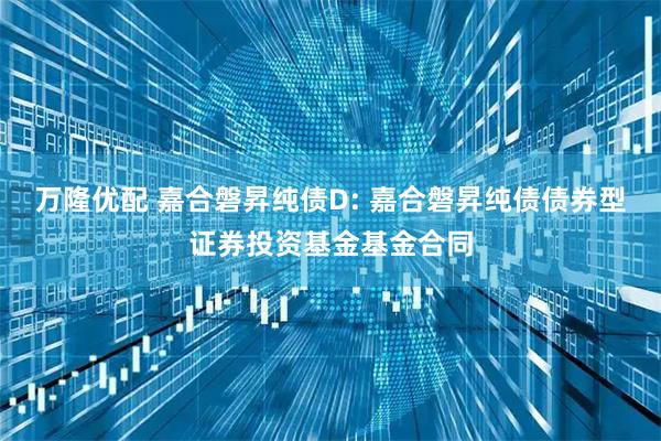 万隆优配 嘉合磐昇纯债D: 嘉合磐昇纯债债券型证券投资基金基金合同